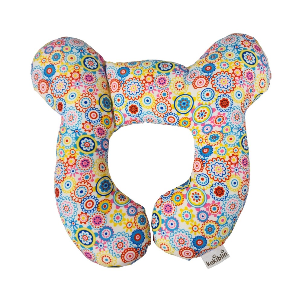 Kakiblin Baby Travel Neck Pillow Floral Medallion Infant Head Support Multicolor